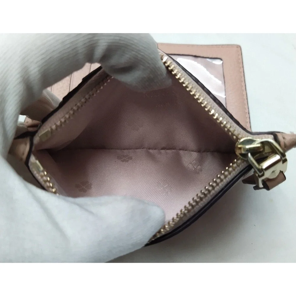 Kate Spade Pink Pebbled Leather Credit Card ID Window Bifold Wallet